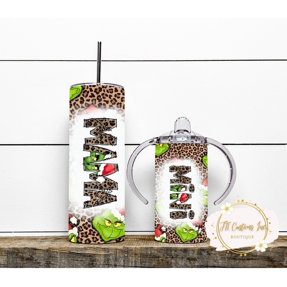 Leopard Grinch Mama and Mini Set